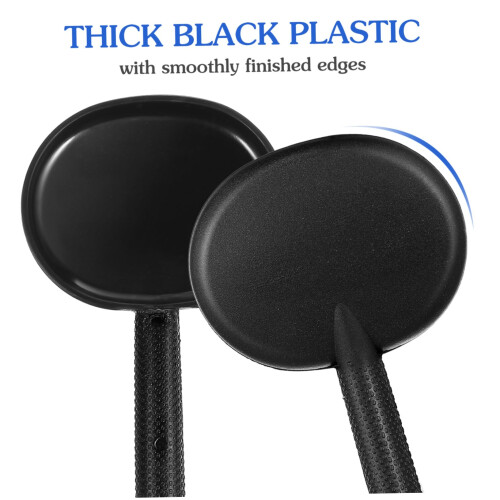 2 Sets Plastic Eye Occluder for Vision Test Black Eye Patch with Ergonomic Handle Reusable 1