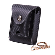 Vintage Leather Cigarette Case with Lighter Holder and Belt Loop, Handmade Cowhide Compact Design (Black)