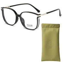Large Frame Anti Blue Light Reading Glasses for Men and Women, Wide Field View 1.0 Magnification, Black with Bag