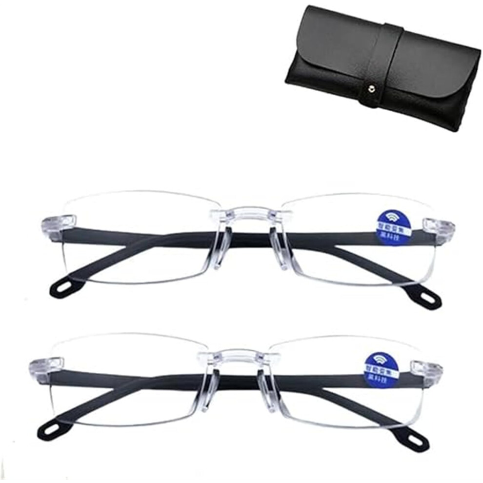 Blue/Light Color Changing Blocking Reading Glasses For Seniors, Intelligent Zoom Presbyopia Glasses 2 Pack