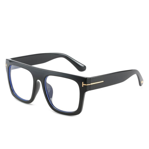 Blue Light Blocking Reading Glasses +1.50 Oversized Designer Black Frame for Computer and Office Use