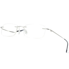 Rimless 2.5x Magnifying Reading Glasses Blue Light Blocking Ultralight Metal Frame Silver for Men