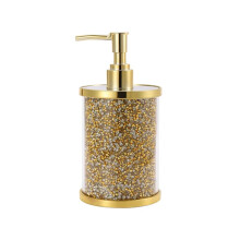Gold Plastic Soap Dispenser Set with Smooth Pump and Easy Clean Design for Modern Bathroom and Kitchen