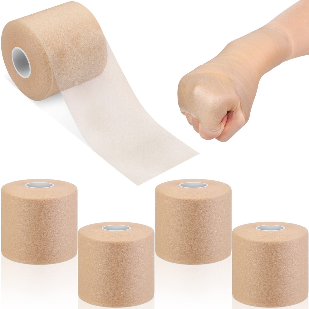 4 Pack Beige Athletic Underwrap Foam Prewrap Tape 7cm x 27m Breathable Nonstick Support for Ankle and Wrist