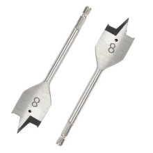 (8MM) High Carbon Steel Spade Drill Bit,woodworking Paddle Flat Bit For Wood,soft & Hardwood-2pcs Silver - CHUNCC