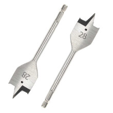 (28MM) High Carbon Steel Spade Drill Bit,woodworking Paddle Flat Bit For Wood,soft & Hardwood-2pcs Silver - CHUNCC