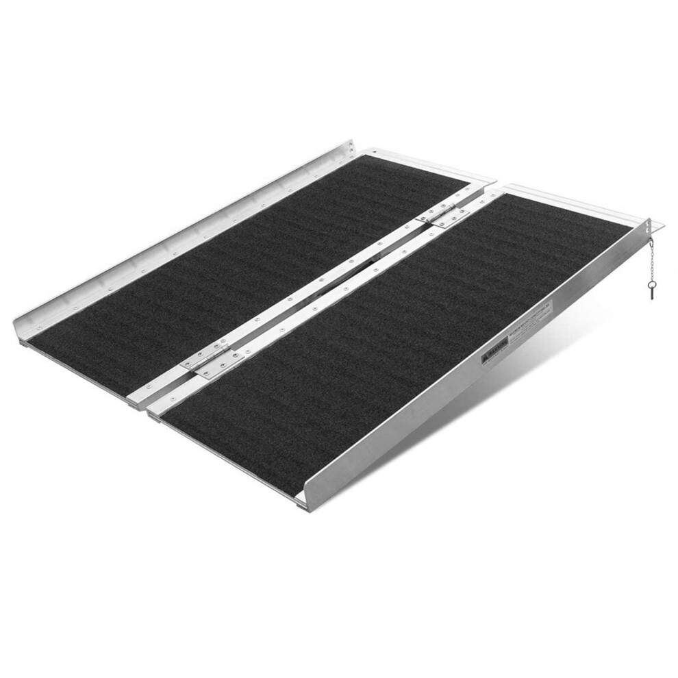 3FT Folding Aluminum Wheelchair Ramp with NonSlip Surface, 600lbs Capacity Mobility Scooter Ramp for Home and Vehicle