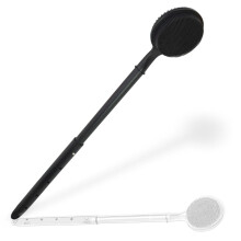Adjustable Long Handle Shower Brush for Elderly, DualSided Silicone Back Scrubber with Ergonomic Grip, Black