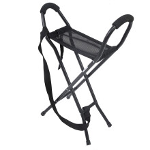 Folding Walking Cane with Seat, Lightweight Aluminum Chair for Seniors, Ergonomic Foam Armrest, Non‑Slip Base