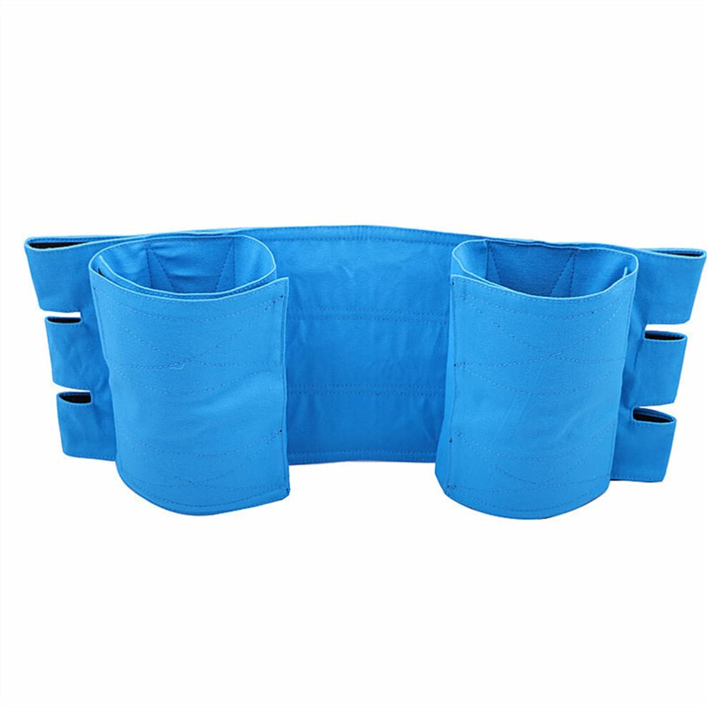 Wheelchair Leg Restraint Strap Light Blue Adjustable Calf Support with Breathable Padded Comfort