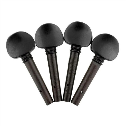 Black Wooden Violin Tuning Peg Set 3/4 Size, Durable Construction for Precise Tuning Control