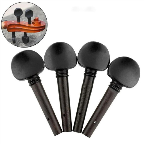 Black Wooden Violin Tuning Peg Set 3/4 Size, Durable Construction for Precise Tuning Control 2