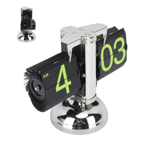 Single Foot Flip Clock 12h, 16x21x10cm, Green 1