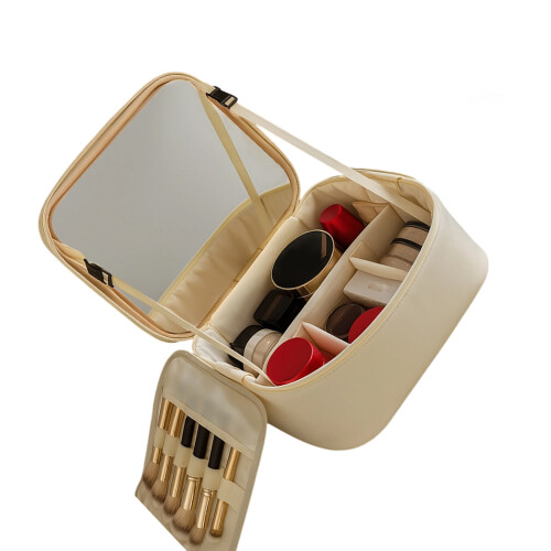 Rangement de maquillage professionnel avec séparateurs-Blanc 2