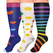 3 Pairs Plus Size Compression Socks 2030 mmHg Extra Wide Calf Knee for Women Nurses Pregnancy