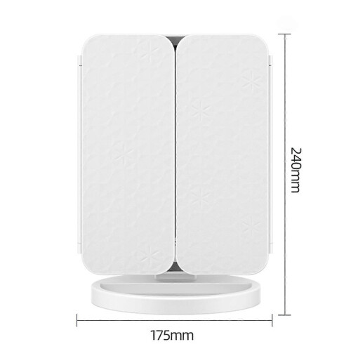 LED Three-folded Sides Portable Makeup Mirror Touch Screen LED Makeup Mirror Makeup Accessories 1