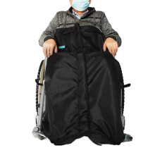 Waterproof Fleece Wheelchair Blanket with Warm Plush Lining, FullLength Zipper and Hook Straps, Black