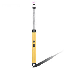 Electric Arc Lighter 360 Flexible Neck USB Rechargeable Flameless Windproof Candle Lighter for Grill Kitchen Yellow