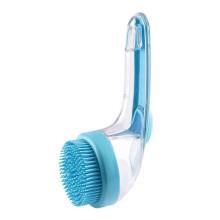 (blue) Pet Bathing Brush Long Handle Silicone Dog Brush Portable Pet Massage Brush for Small Medium Large Pet