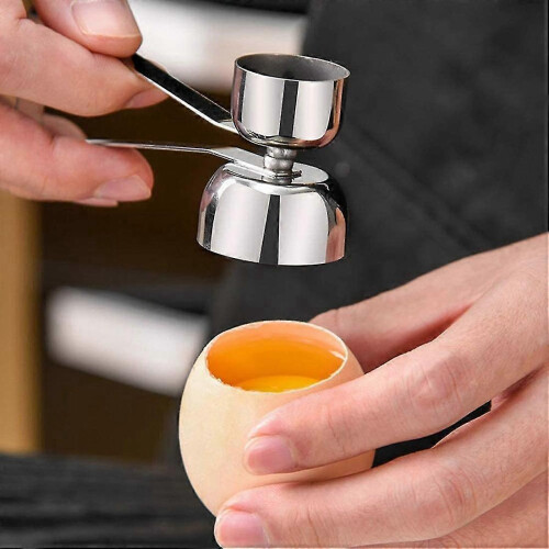 Egg Shell Opener Egg Topper Cutter, Stainless Steel Egg Cracker Separator for Raw, Soft or Hard Boi - GXCC 1