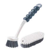 2pcs Long Handle Dish Washing Brush Set with Rhombus Head for Fast Cleaning Pots Bottles and Cups