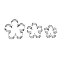 3Pcs/Set Flower Shape Cookie Cutters No Odor 430 Stainless Steel Rose Petal Biscuit Molds Baking Tools KAESI