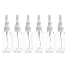 Conjunto de 6 frascos de spray de plástico coloridos de 50ml, pequenos, para cosméticos.