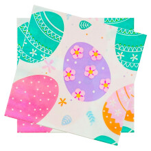 Easter Paper Napkins 40 Count with Festive Bunny Egg Print, Soft 2 Ply Disposable Spring Party Napkins