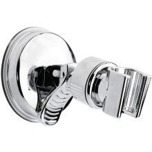 Chrome Finish Universal Wall Mounted Bracket, Fully Adjustable Shower Head Holder With Strong Suction, Easy To Install Abs Plastic Construct