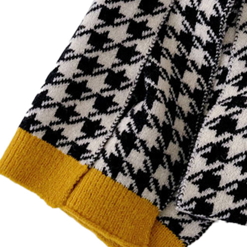 Kinderschal Herbst Winter neuer Schachbrett-Strickschal 1