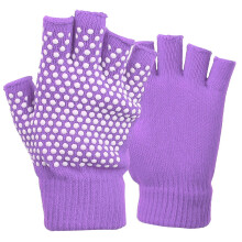 Gants antidérapants pour le yoga, stabilité améliorée grâce à leur conception à demi-doigts, lavables en machine pour un entretien facile
