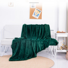 Flanelldecke mit Bommeln, Kuscheldecke, Sofadecke – Fleecedecke, geeignet für Sofas, weich und warm, flauschige Decke 150 x 200 cm.