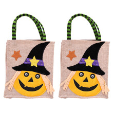 2 st linne godispåsar Halloween bus-or-godispåsar Halloween dekorationstillbehör