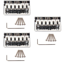 Guitar Bridge Replacement Set for Ukulele, Vintage Silver Metal Saddle 3Pack, Easy Installation