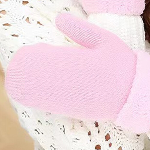 Damen-Winterfäustlinge, Strickhandschuhe, warm gefüttert, doppelt gestrickte Wollhandschuhe 1