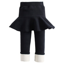 Leggings invernali da bambina con gonna, pantaloni/gonna spessi e caldi foderati in pile, compatibili con bambine piccole, collant in cotone