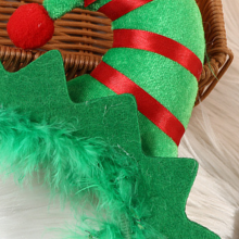 Sequin Santa Hat Headband with Gold Tone Glittery Crown, Christmas Themed Hair Accessories
