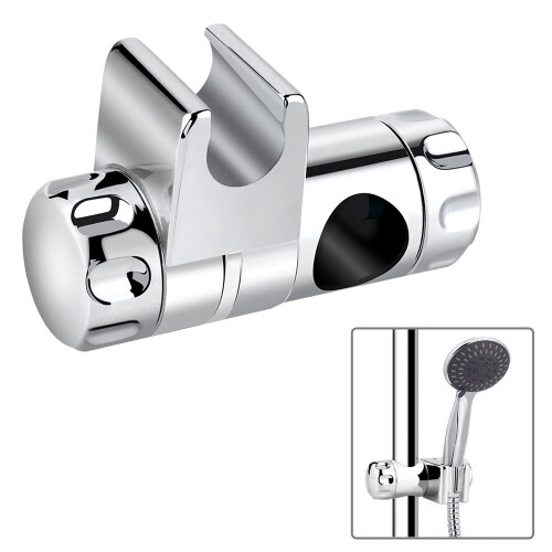 Handduschfäste, universal glidstång 25 mm, förkromad justerbar hållare 1
