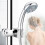 Suporte de chuveiro cromado, encaixe universal compatível com ducha manual, plástico ABS de alta qualidade. 3