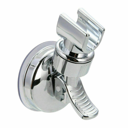 Chrome Finish Universal Wall Mounted Bracket, Fully Adjustable Shower Head Holder With Strong Suction, Easy To Install Abs Plastic Construct 1