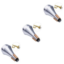 Silver Trumpet Practice Mute 3 Pack, Quiet Sound and Natural Tone for Students and Professionals