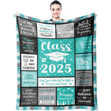 Gradient Green Graduation Blanket 60x50 for Class of 2025, Cozy Graduation Gift for Her Him