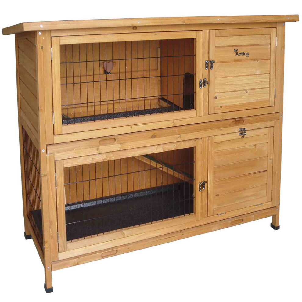 Actiaspet Wooden Rabbit Or Guinea Pig 4Ft Two Tier Hutch