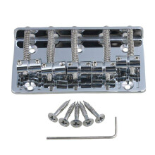 Chrome 5 String Bass Bridge String Through Body Adjustable Saddle Enhanced Sustain Durable Finish