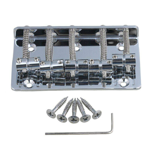 Chrome 5 String Bass Bridge String Through Body Adjustable Saddle Enhanced Sustain Durable Finish