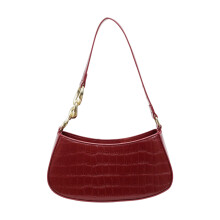 Retro-PU-Handtasche, Mehrzweck-Tragemöglichkeit,-Burgund