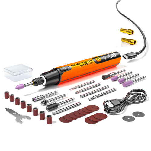 Variable Speed Electric Engraving Pen Wood Carving Tool-Orange