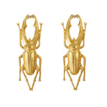 Artistic Ladybugs Earrings With Metal For Daily Wear-Gold-color