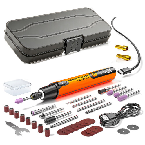 Variable Speed Electric Engraving Pen Wood Carving Tool-Orange 1