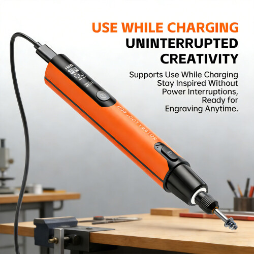 Variable Speed Electric Engraving Pen Wood Carving Tool-Orange 2